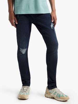 Redbat Men's Dark Blue Super Skinny Jeans