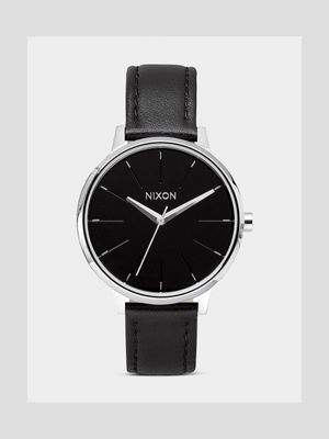 Nixon Women's Kensington Leather Black Stainless Steel Watch