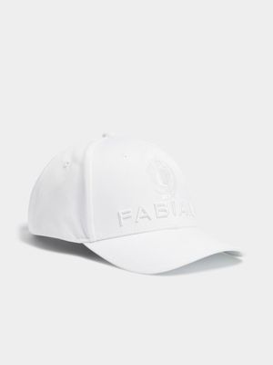 Fabiani Men's Logo and Crest Lined White Peak Cap