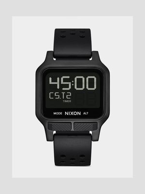 Nixon Men's Heat All Black Plated Digital Silicone Watch