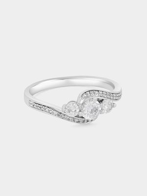 Cheté Sterling Silver Cubic Zirconia Trilogy Embrace Ring