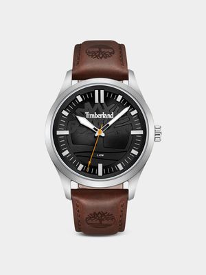 Timberland Rambush Stainless Steel Black Dial Brown Leather Watch