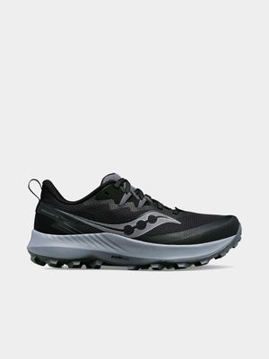 Mens Saucony Peregrine 14 Black/Charcoal Trail Running Shoes