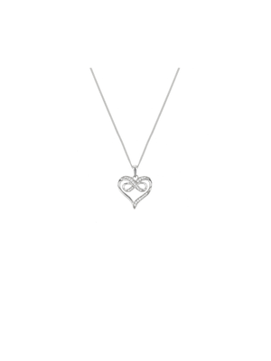 Sterling Silver & Cubic Zirconia Infinity Heart Pendant On Chain