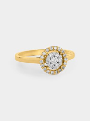 Yellow Gold Diamond Illusion Halo Women’s Ring
