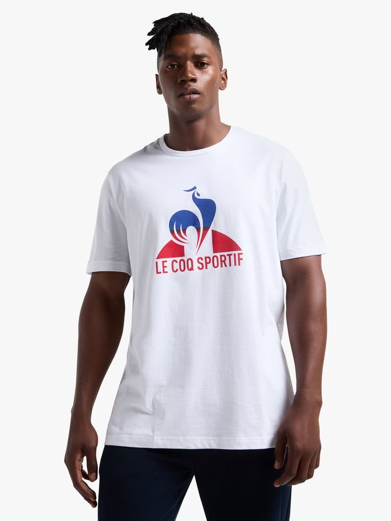 Mens Le Coq Sportif Tri Graphic White Blue Red Tee Bash