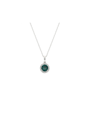 Sterling Silver Crystal Women's May Birthstone Pendant Necklace