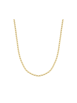 Yellow Gold & Sterling Silver,+-50cm Long Link Curb Chain