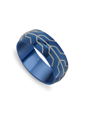 Stainless Steel Blue Plated Men's Ring