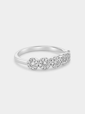 Sterling Silver Cubic Zirconia Round Halo Stacking Ring