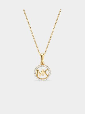 Michael Kors Kors MK Collection Gold Plated Sterling Silver Logo Starter Necklace