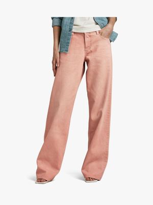 G-Star Women's Judee Low Waist Pink Loose Jeans