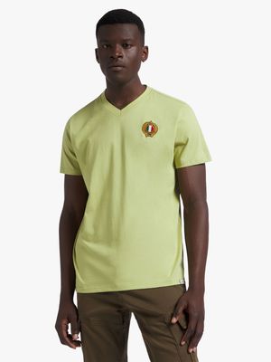 Fabiani Men's  Basic V-Neck Green T-shirt