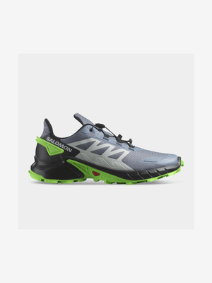 Mens Salomon Supercross 4 Grey/Black/Green Trail Running Shoes