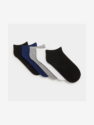 Unisex Sneaker Factory 5 Pack Multi Navy Trainer Liner Socks