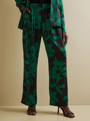 Women's Iconography Printed Wide Leg Suit Pant