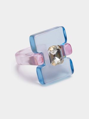 Women's Pink & Blue Novelty Ring