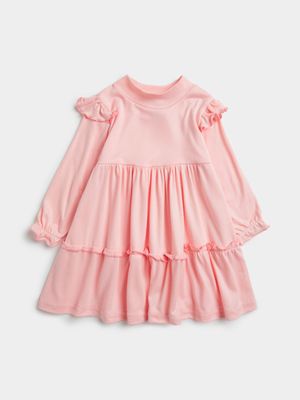 Jet Toddler Girl Plain Pink Daytime Dress