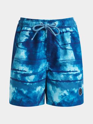 Boys TS Blue All Over Print Volley Shorts