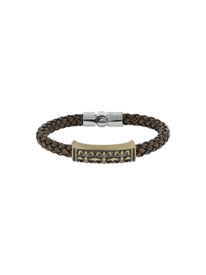 Brown & Black Plaited Viking Bracelet