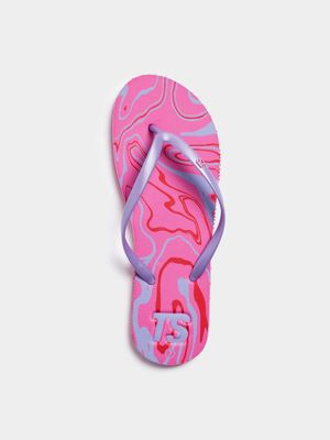 Womens TS Printed Pink Sandals