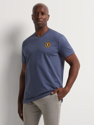 Fabiani Men's Basic Grey V-Neck T-Shirt