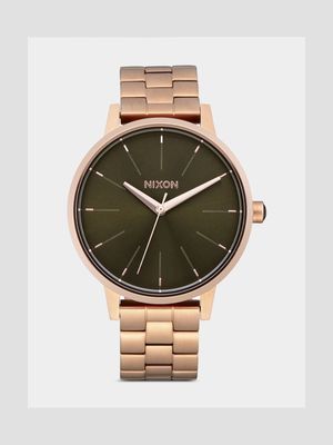 Nixon Women's Kensington Rose Gold Plated & Olive Stainless Steel Watch