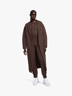 Nike Women's Nsw Tech Fleece Brown Duster Coat