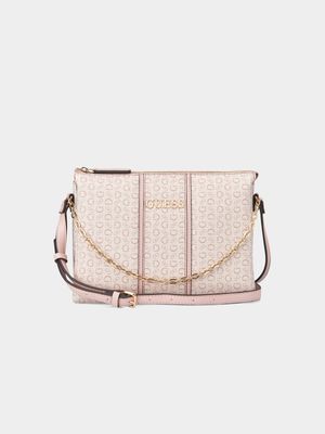 Women's Guess Pink Filmore Crossbody Top Zip Bag