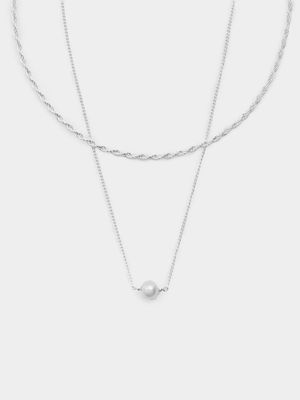 Dainty Pearl T-Thread Necklace
