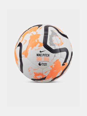 Premier League Pitch White/Orange Soccer Ball