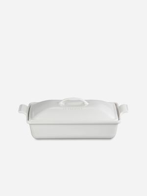 Le Creuset Rectangular Dish With Lid White 33cm
