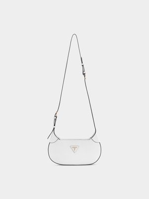 Women's Guess White Avis Convertible Top Zip Bag