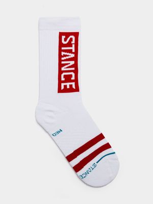 Stance Unisex OG White/Red Crew Socks