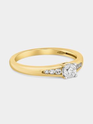 Yellow Gold 0.3ct Lab Grown Diamond Solitaire Channel Ring