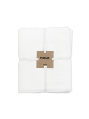 tablecloth plain white twill with edge fagoting 180x230