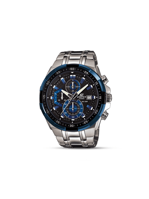 Casio Men's Edifice Black & Blue Dial Chronograph Bracelet Watch