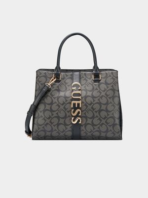 Women's Guess Charcoal Garrick Satchel Bag