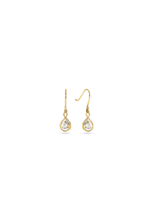 Yellow Gold Cubic Zirconia Infinity Drop Earrings