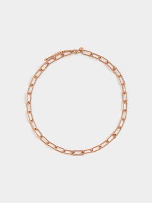 Rose Gold Plated Women’s Paperclip Link Necklace