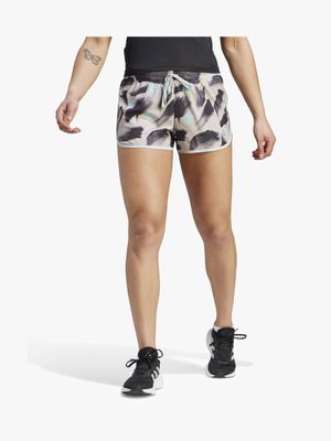 Womens adidas Run It All Over Print Grey/Black Shorts