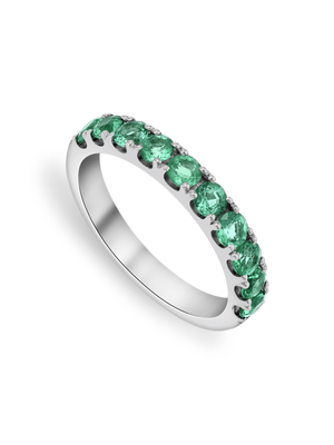 White Gold 1.10ct Natural Emerald Women’s Anniversary Ring