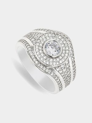 Chete Sterling Silver & Cubic Zirconia Moonlight Ring