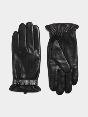 Fabiani Men's Leather Black Gloves