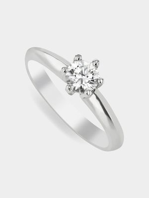 18ct White Gold 0.50ct Diamond Solitaire Forever Ring