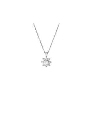 18ct White Gold 0.55ct Diamond Sunflower Pendant On Chain