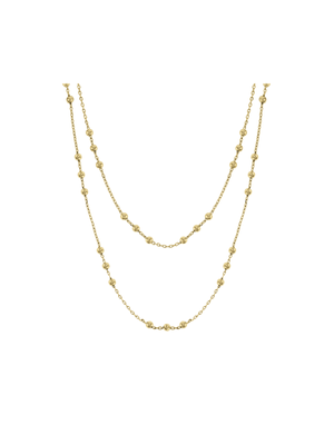 18ct Yellow Gold Plated Double Layer Ball Necklace