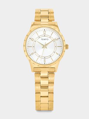 Tempo Women’s Gold Plated Bracelet Watch