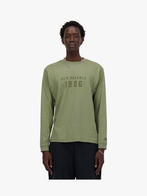 New Balance Men's Collegiate Olive Long Sleeve T-Shirt