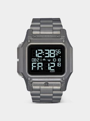 Nixon Men's Regulus Stainless Steel Gunmetal Plated & Black Digital Watch